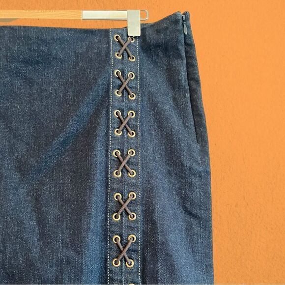 Y2K Ralph Lauren denim pencil skirt with lace up detail - Picture 3 of 10